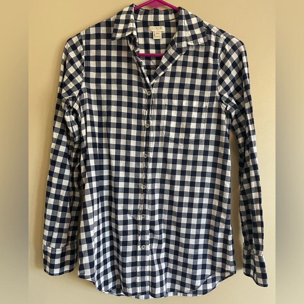 J Crew navy blue button up